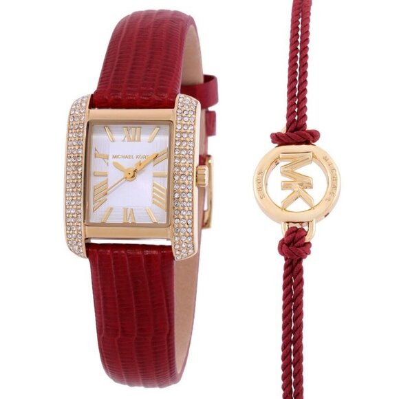 NWT Authentic Michael Kors Emery Quartz Crystal White Dial Women's Watch and Bra - Picture 1 of 3